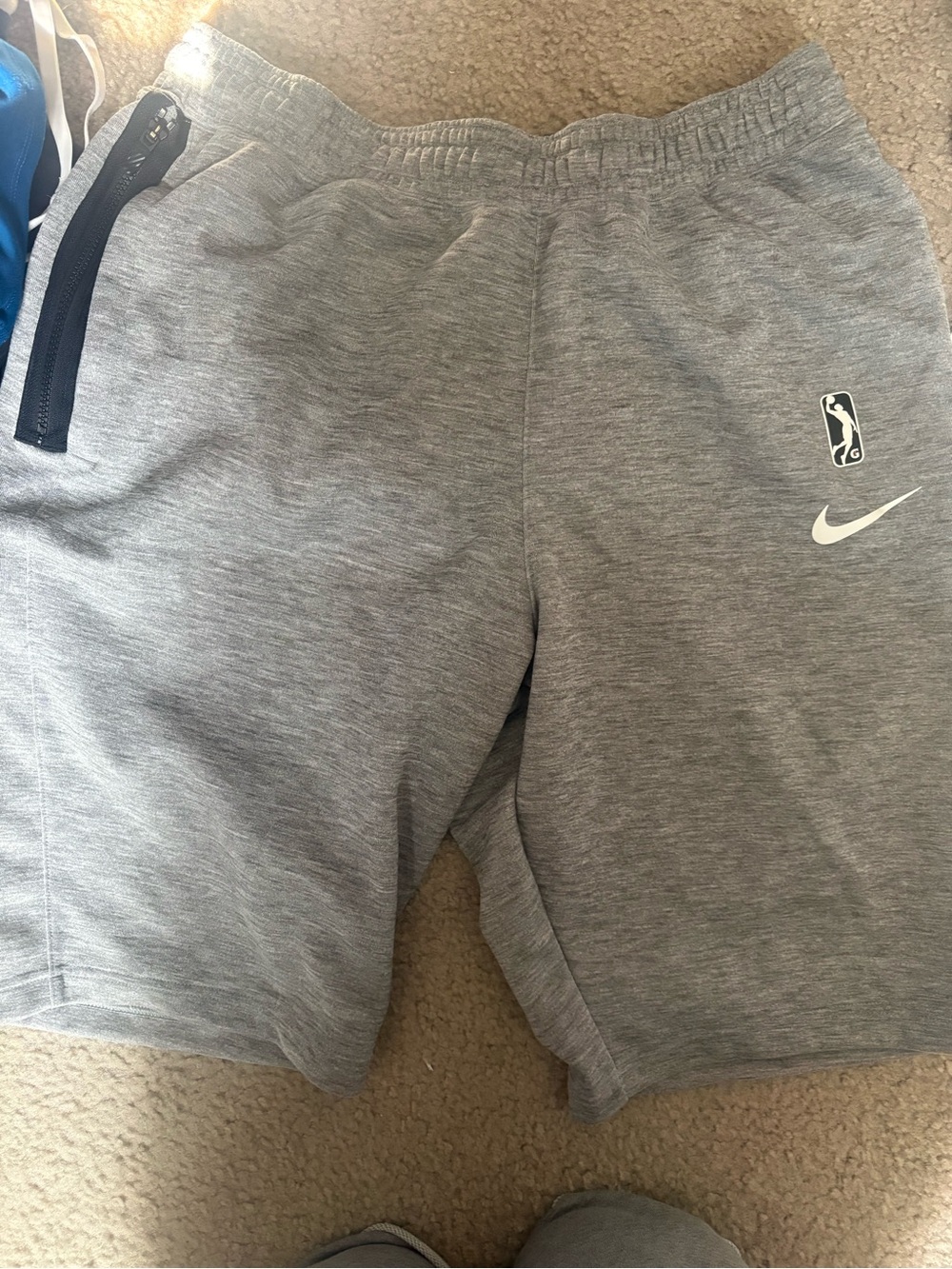 Nike Men’s Heather Gray Athletic Shorts with Zip Pocket